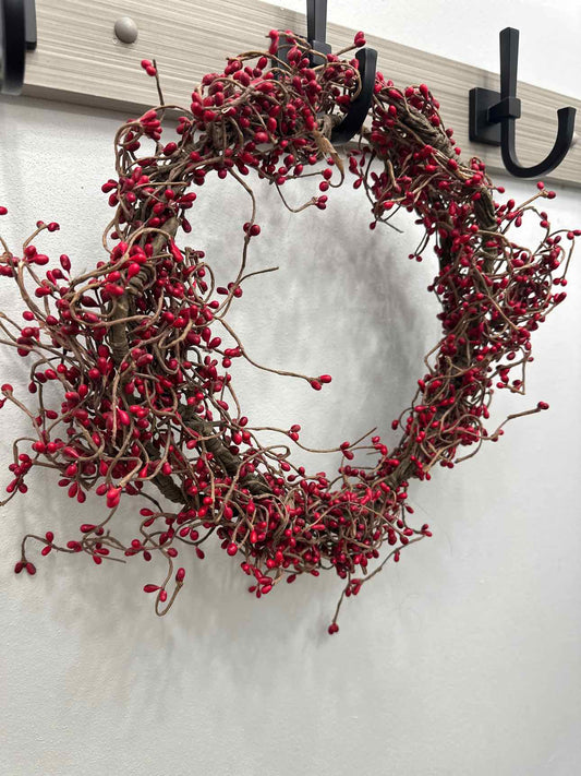 Small Red Berry Wire 12" Wreath Home Decor