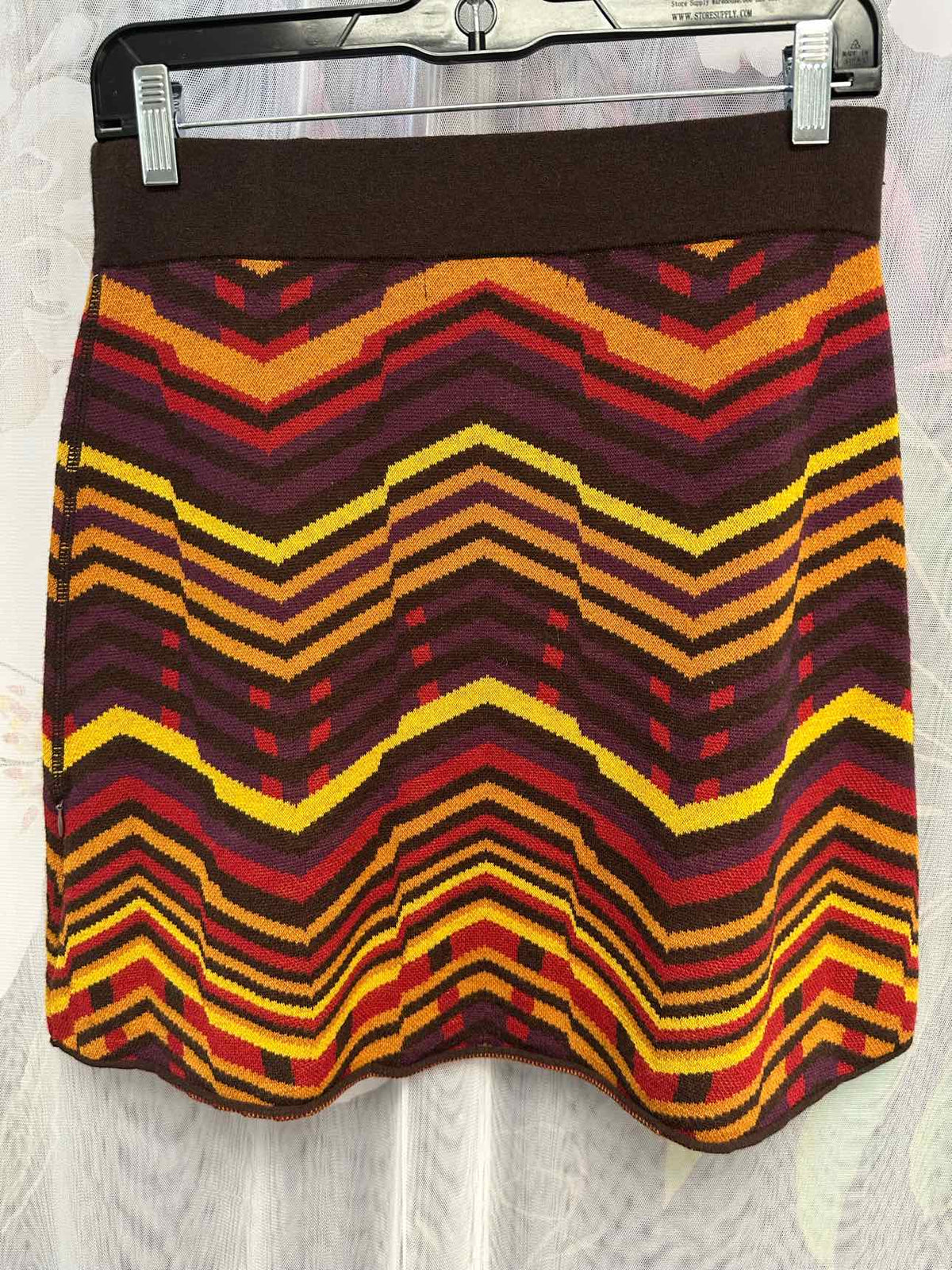 Title Nine NEW NWT Wool Blend Stretch Woven Size Small Brown/Purple Mini Skirt