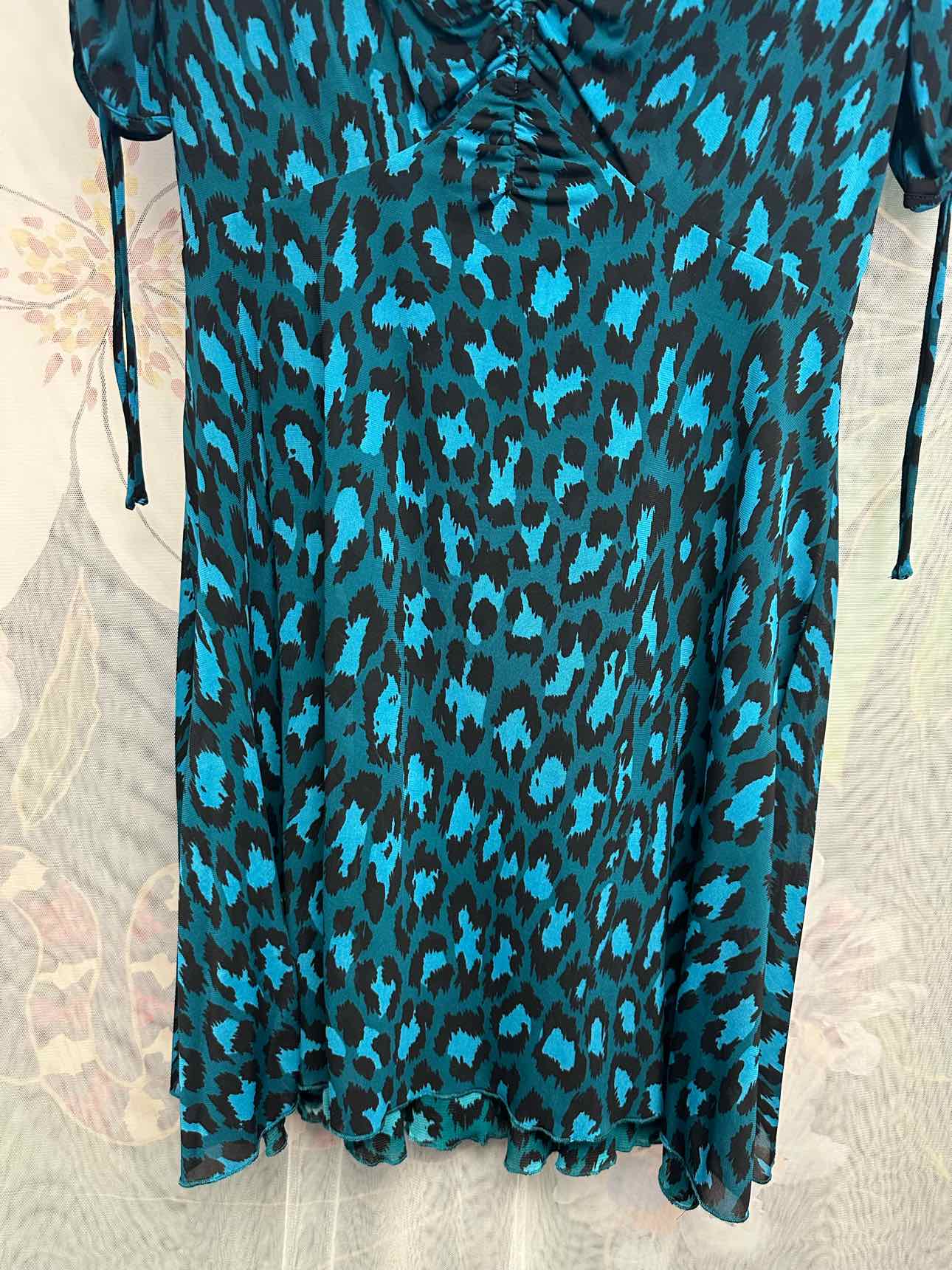Diane vonFurstenberg NEW NWT Carin Leopard Evergreen Size 6 Blue/Black Dress