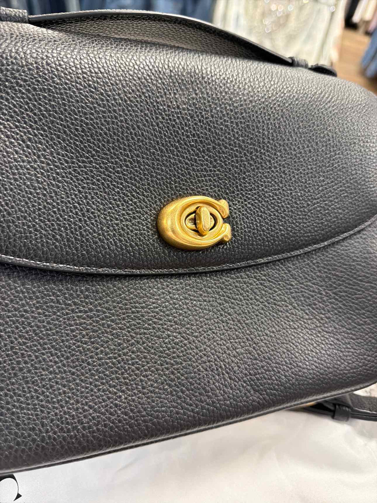 Coach Cassie Crossbody Black Pebble Leather Crossbody Handbag