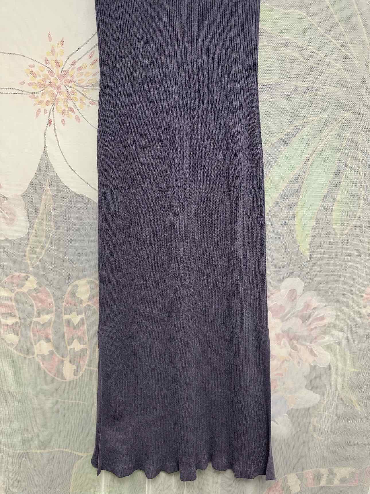 Miou Muse NEW NWT Stretch Ribbed Tank Maxi Bodycon Size Medium Dusty Blue Dress