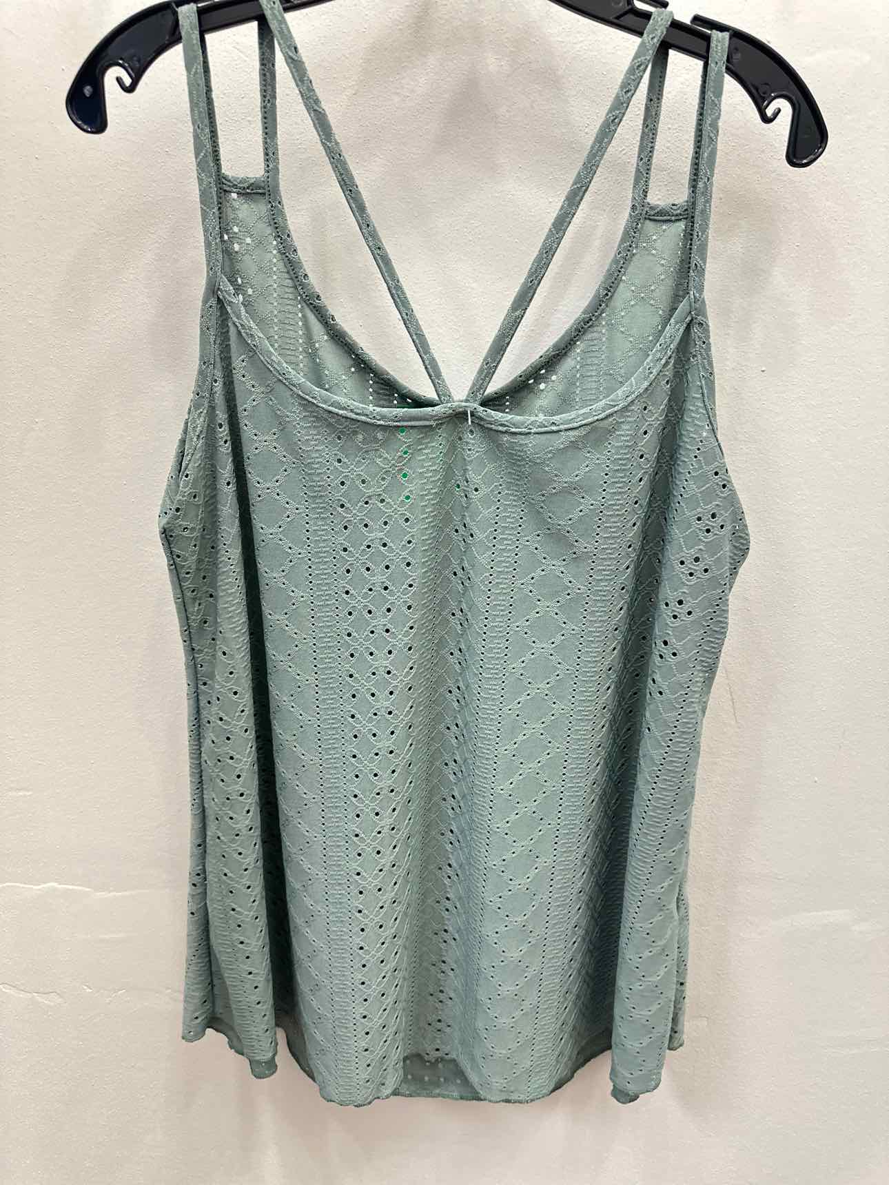 Plus Size xxl Sage Eyelet Babydoll Tank Top