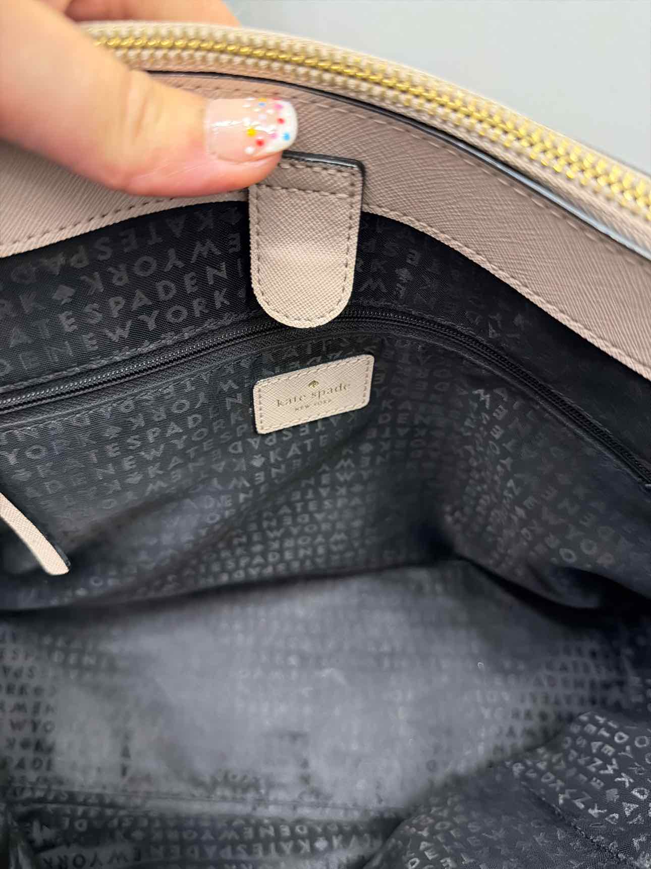 Kate Spade Leighann Laurel Way Leather 2-way Tan and Black Satchel Handbags
