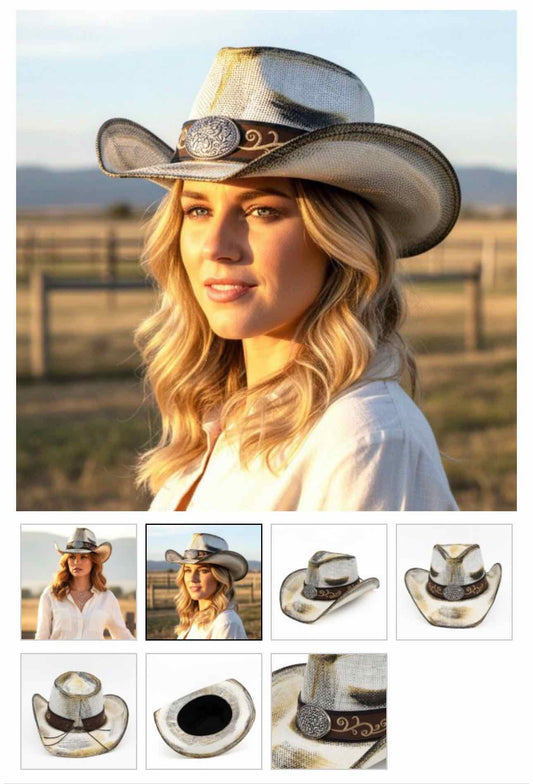 Snakeskin Print Cowboy Cowgirl Hat