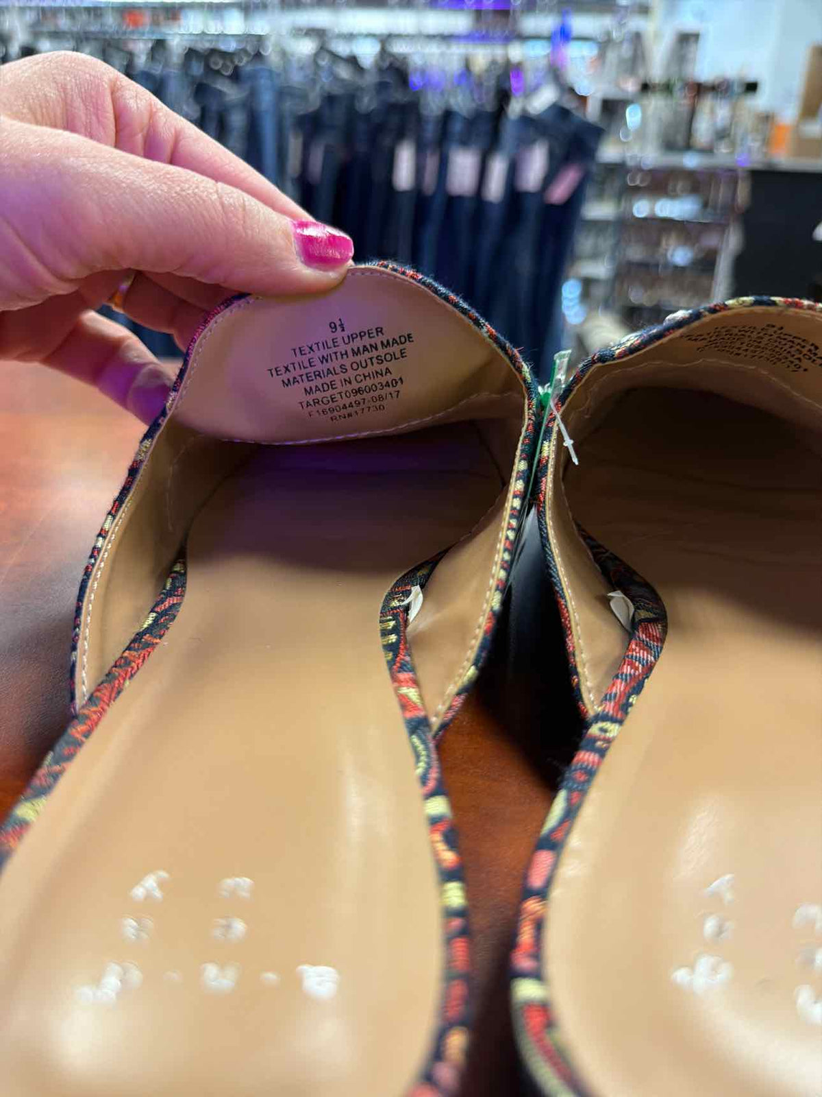 A New Day Embellished Brocade Mule Loafers Size 9 1/2