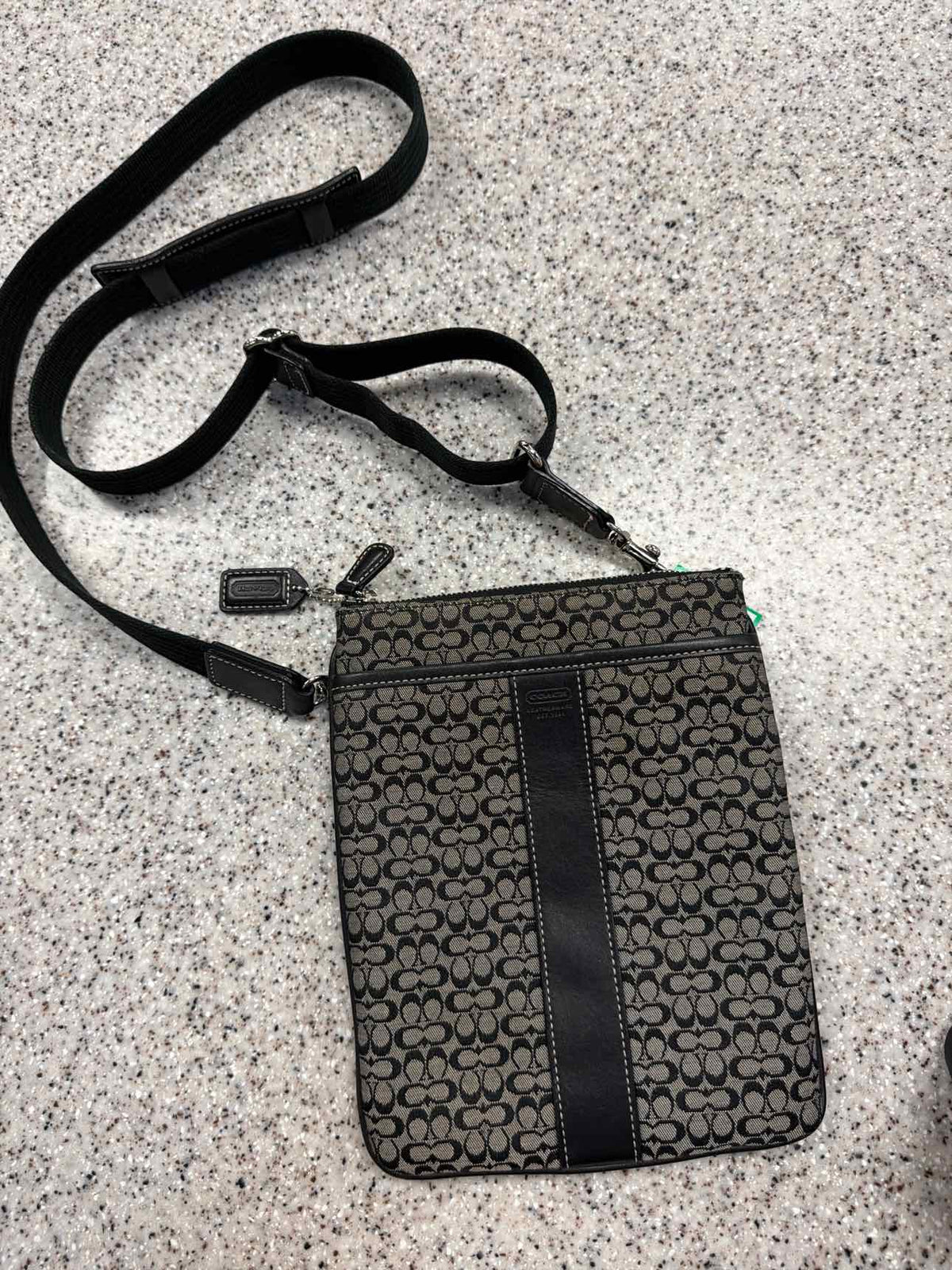 Coach Canvas Messenger Black Crossbody Slim Shoulder Bag