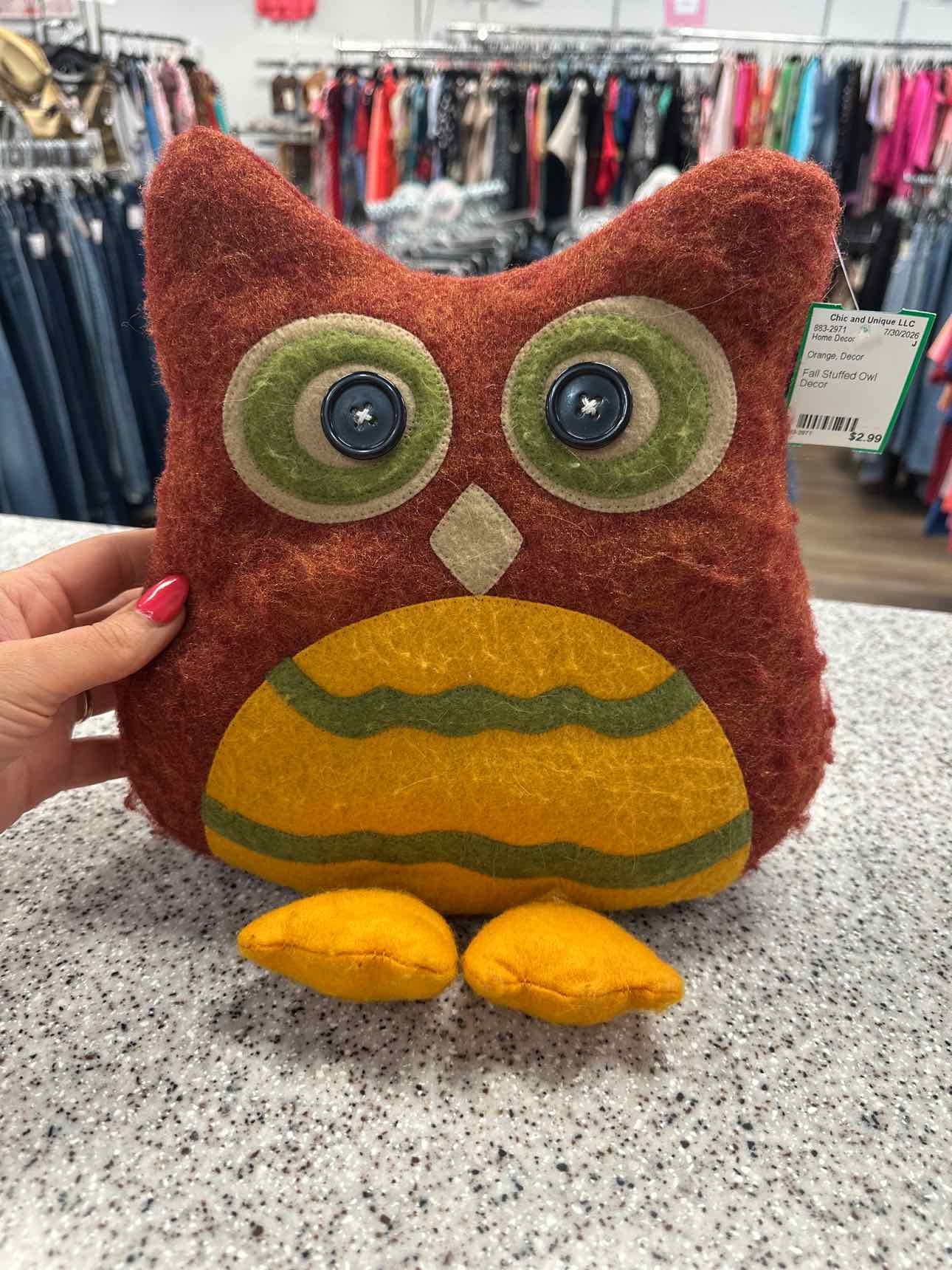Fall Stuffed Owl Home Decor