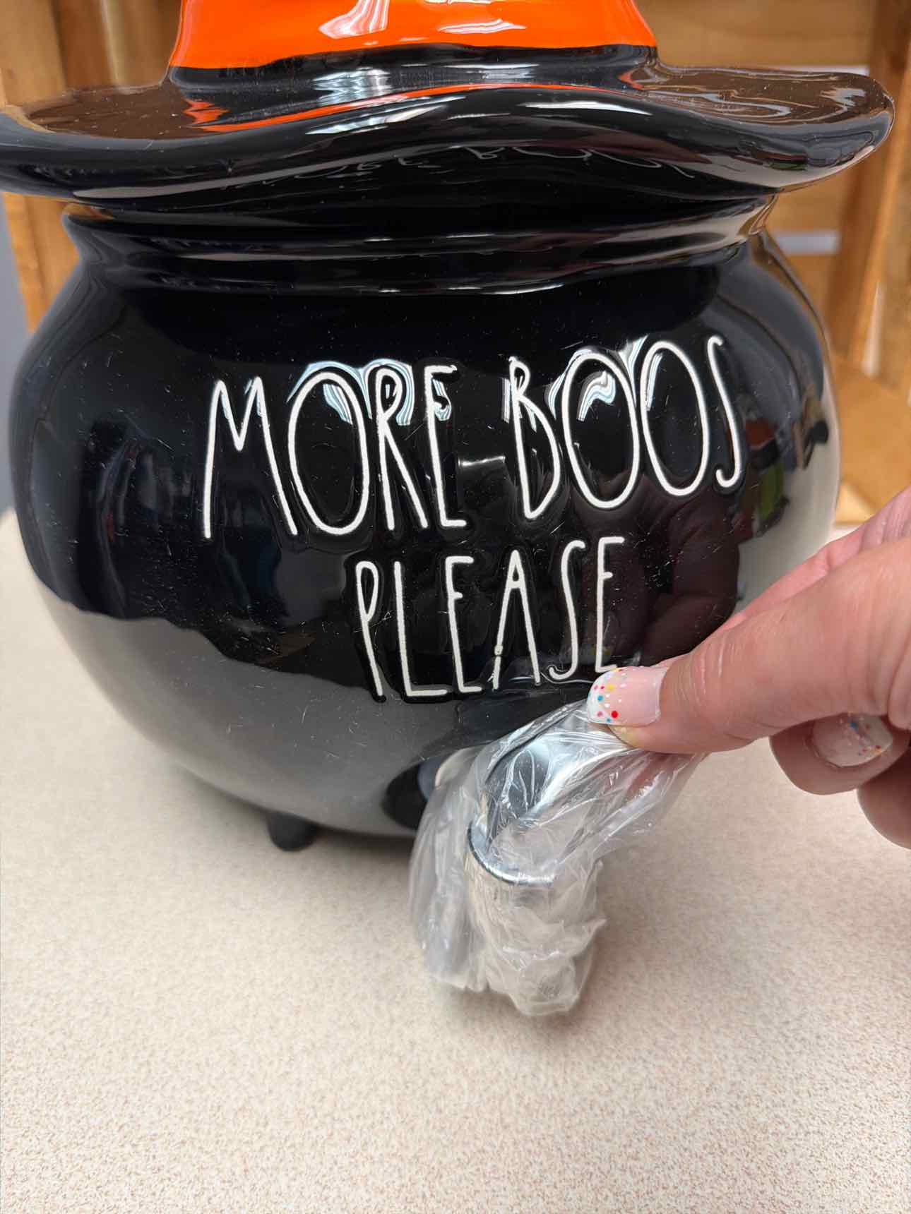 Rae Dunn NEW 'More Boos Please' Cauldron Drink Dispenser household