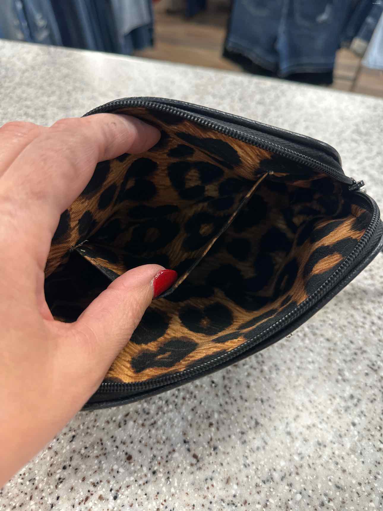 Brighton Small Black Patent Leather Crocodile Clutch Handbags