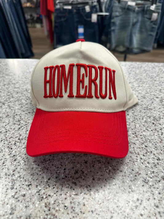 HOMERUN Baseball Cap with Red Brim Hat