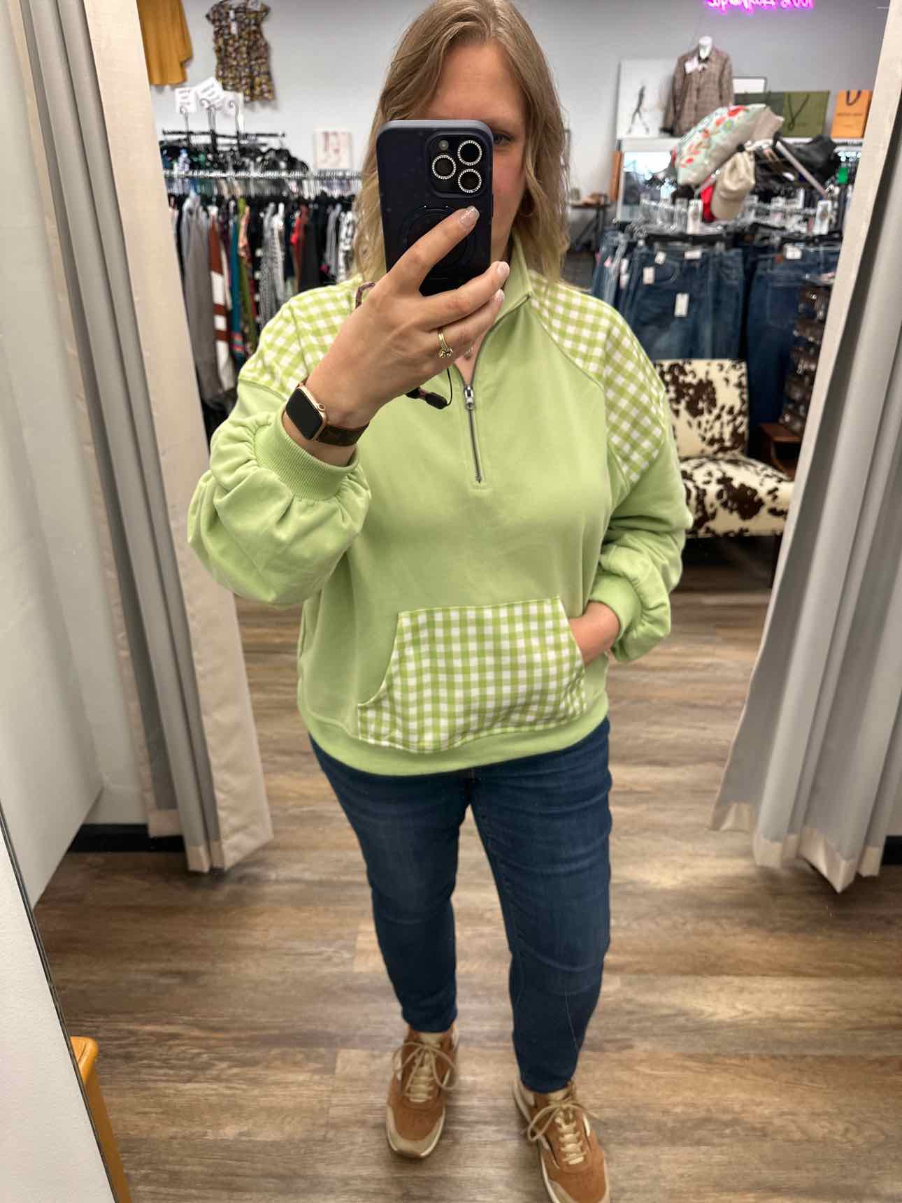 Just Living Quarter Zip Pullover Sweat Shirt