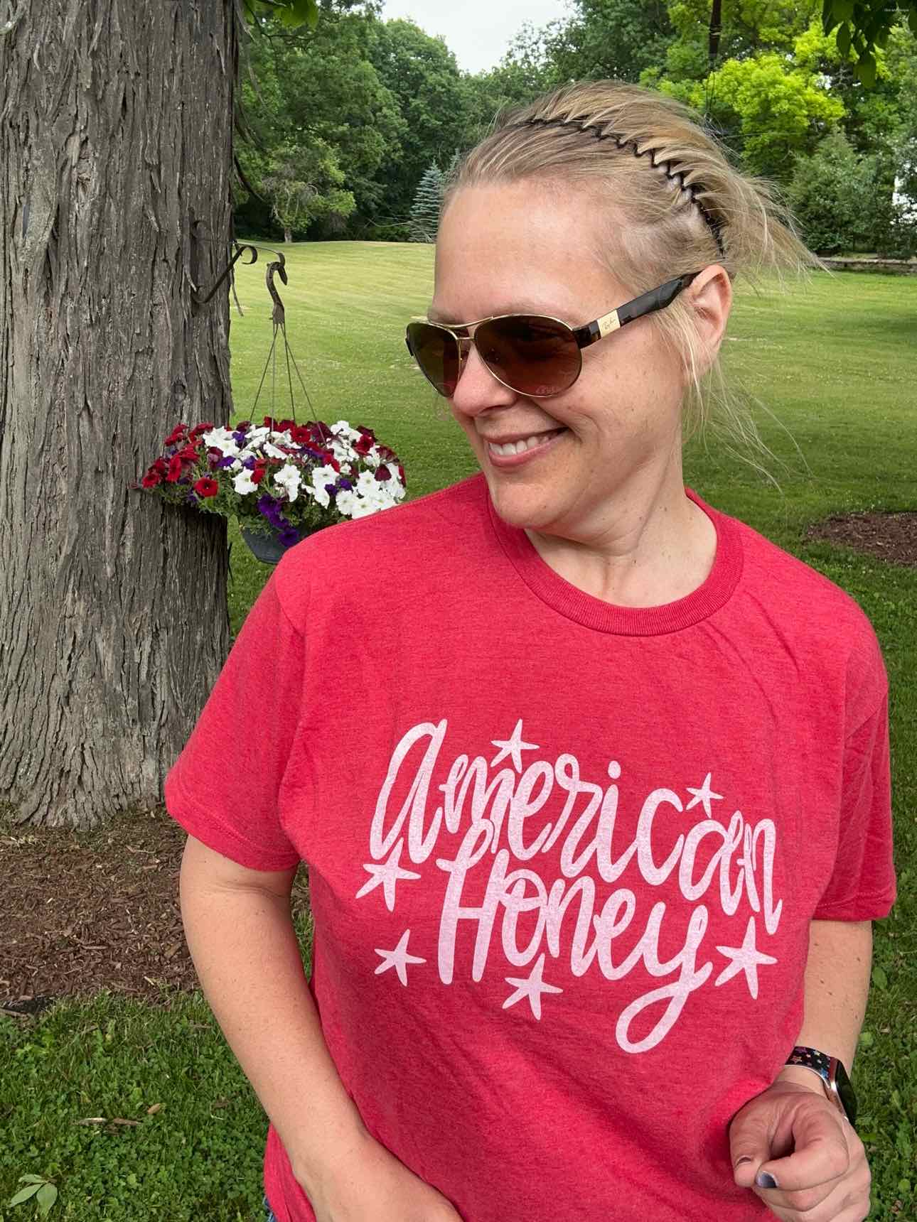 American Honey Graphic Tee Patriotic Tshirt