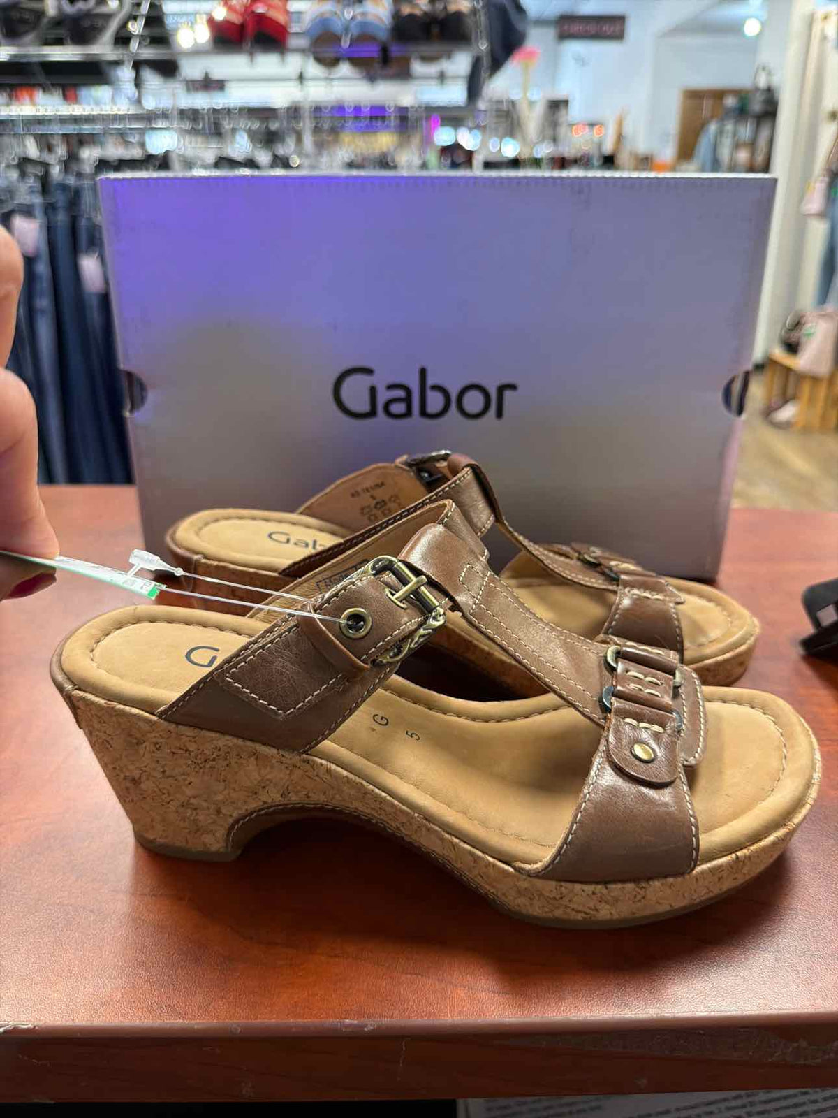 Gabor Comfort Slip-On Wedge Sandals Size 5