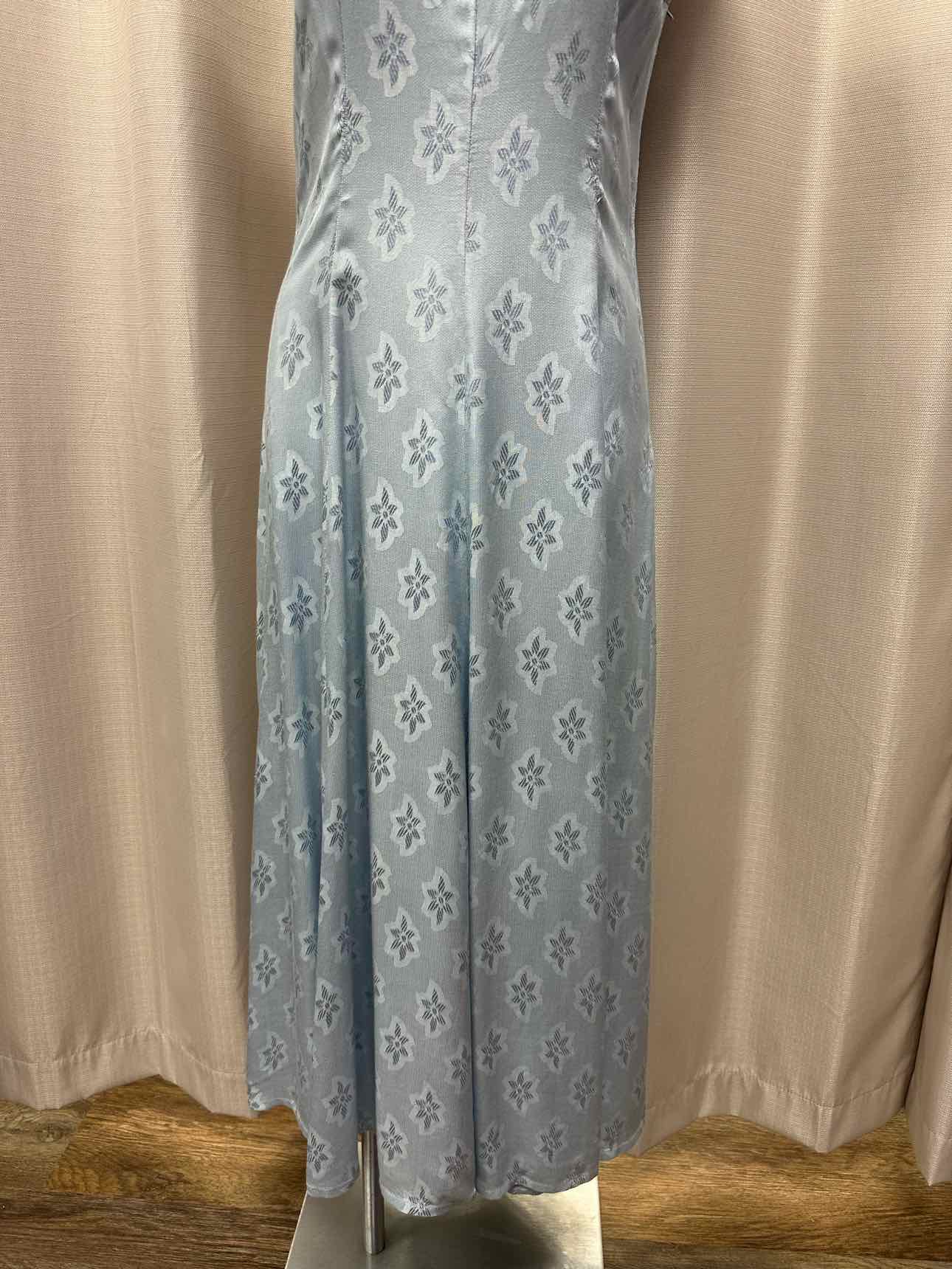 Together Vintage Floral Stripe Flowy Maxi Size 12 Blue/White Dress