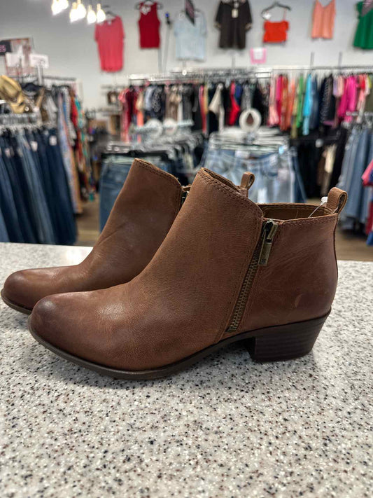 Lucky Brand Size 8 'Basel' leather ankle Brown Booties Boots