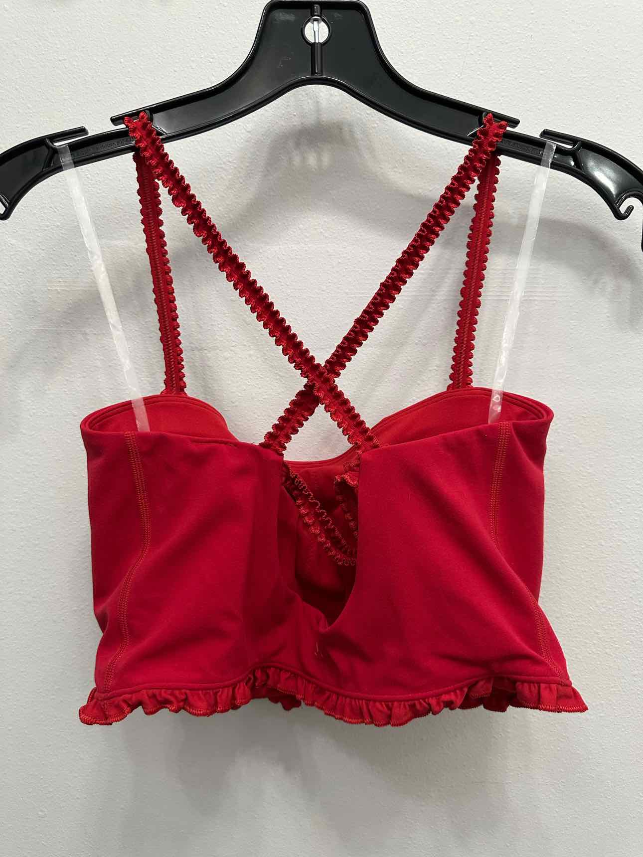 Lululemon Nulu Ruffle Trim Crop Size Medium Red Tank