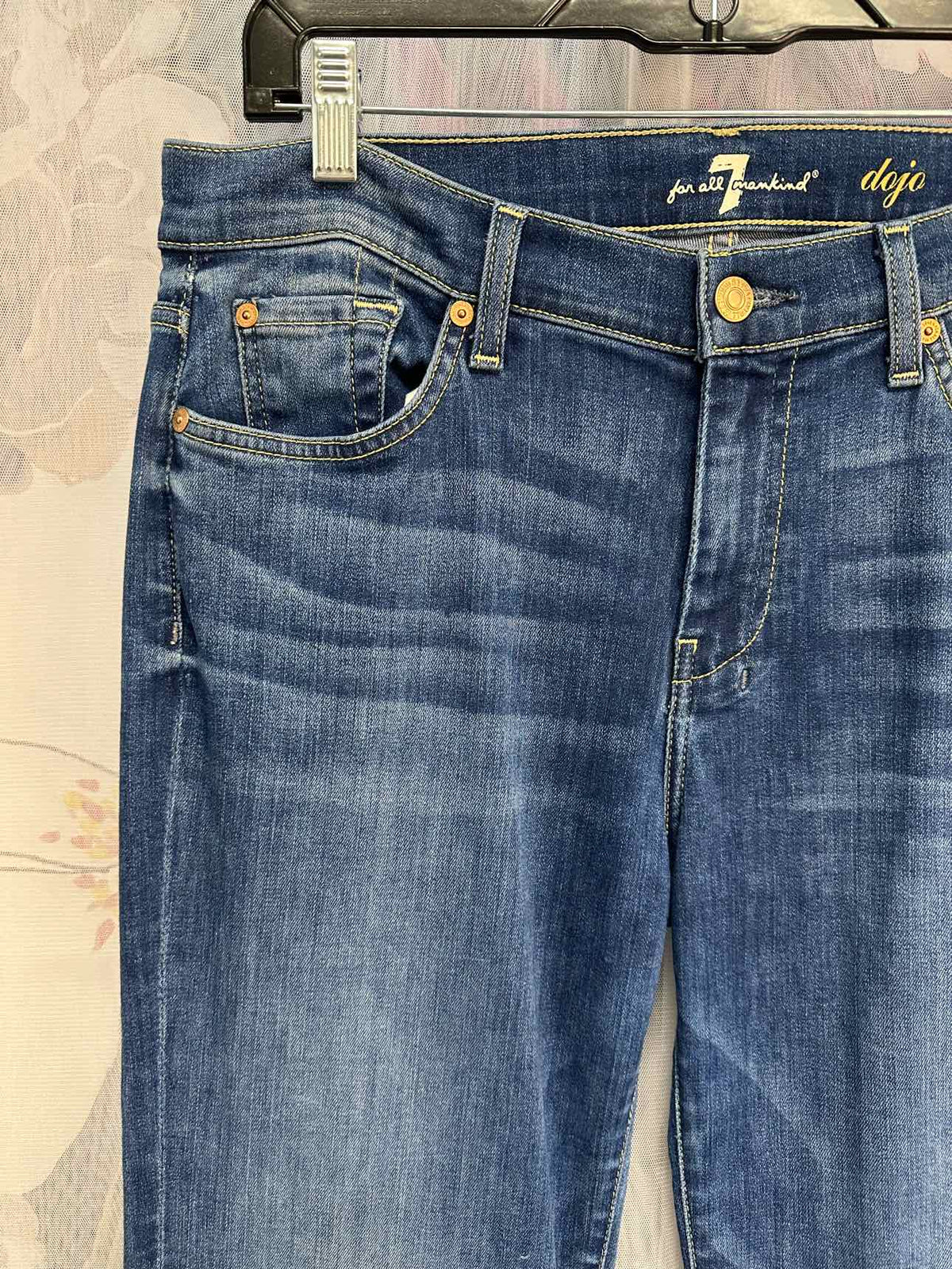 7 For All Mankind Dojo Super Wide Leg Midrise Size 31 Denim Jeans