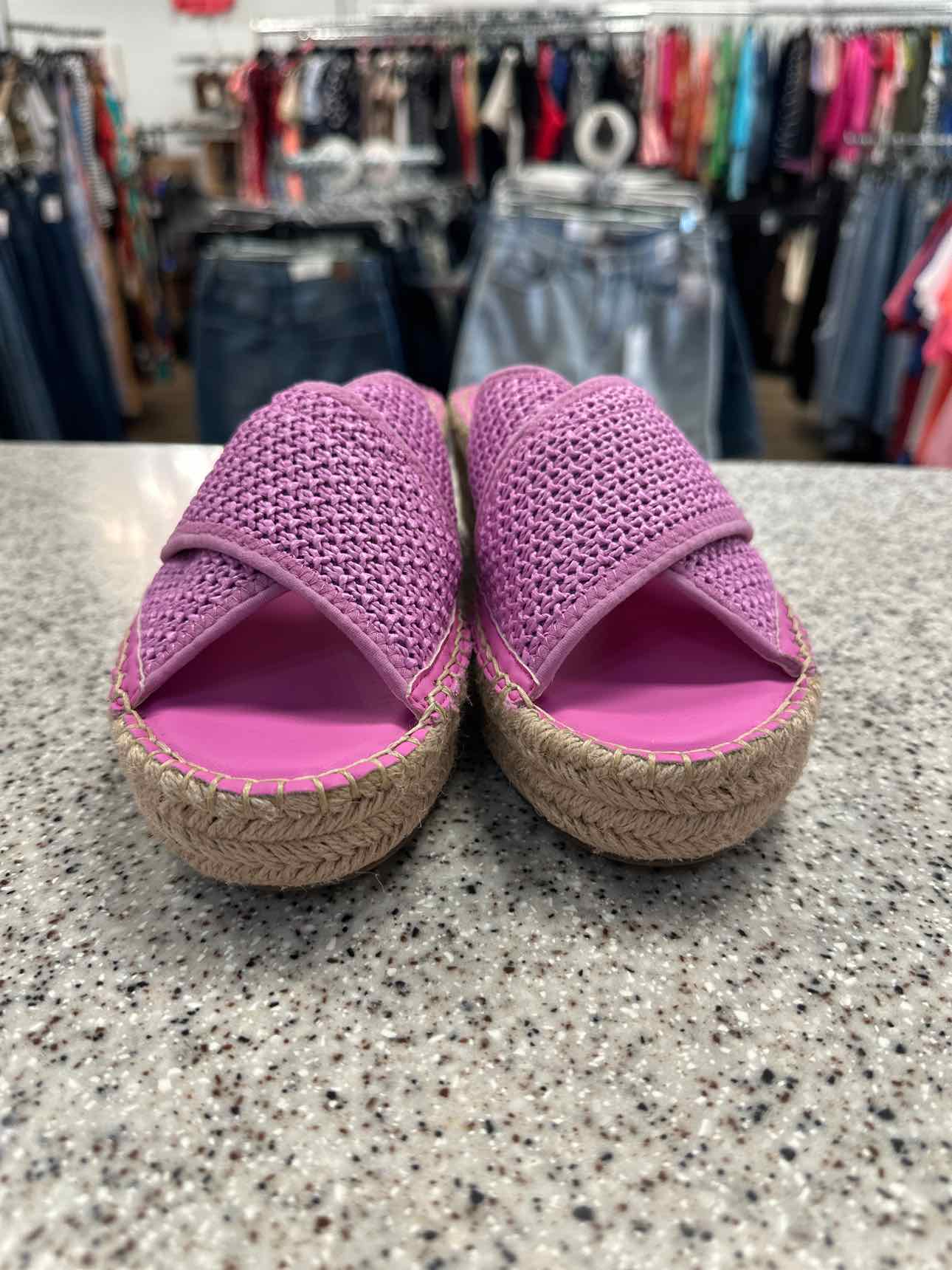 Franco Sarto Size 7.5 Hot Pinkslip on woven espadrille platform NEW Shoes