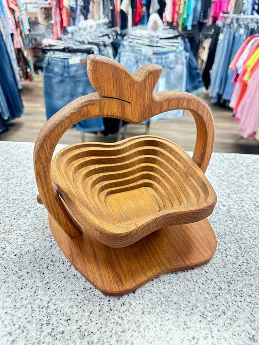 Vintage Collapsible Wooden Apple Basket Home Decor