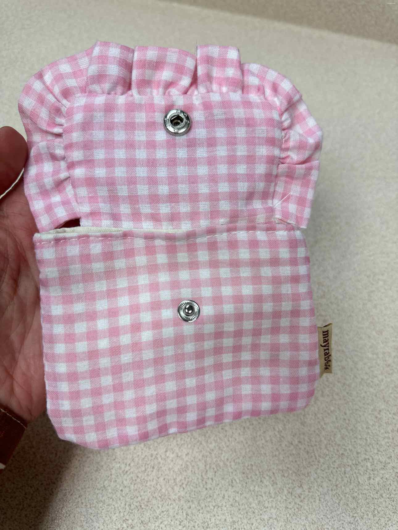 Cotton Snap Coin Pouch in Gingham Print