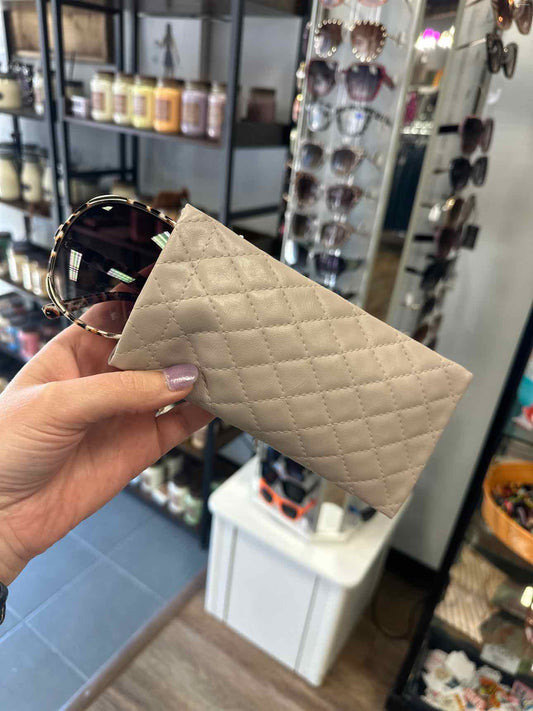 Eyewear Sunglasses Squeeze Top Faux Leather Case