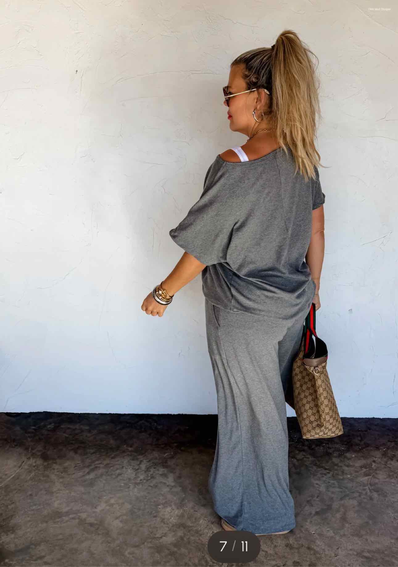 Simple Comfort Lounge Set, Short Sleeve Top and Lounge Knit Pant Set
