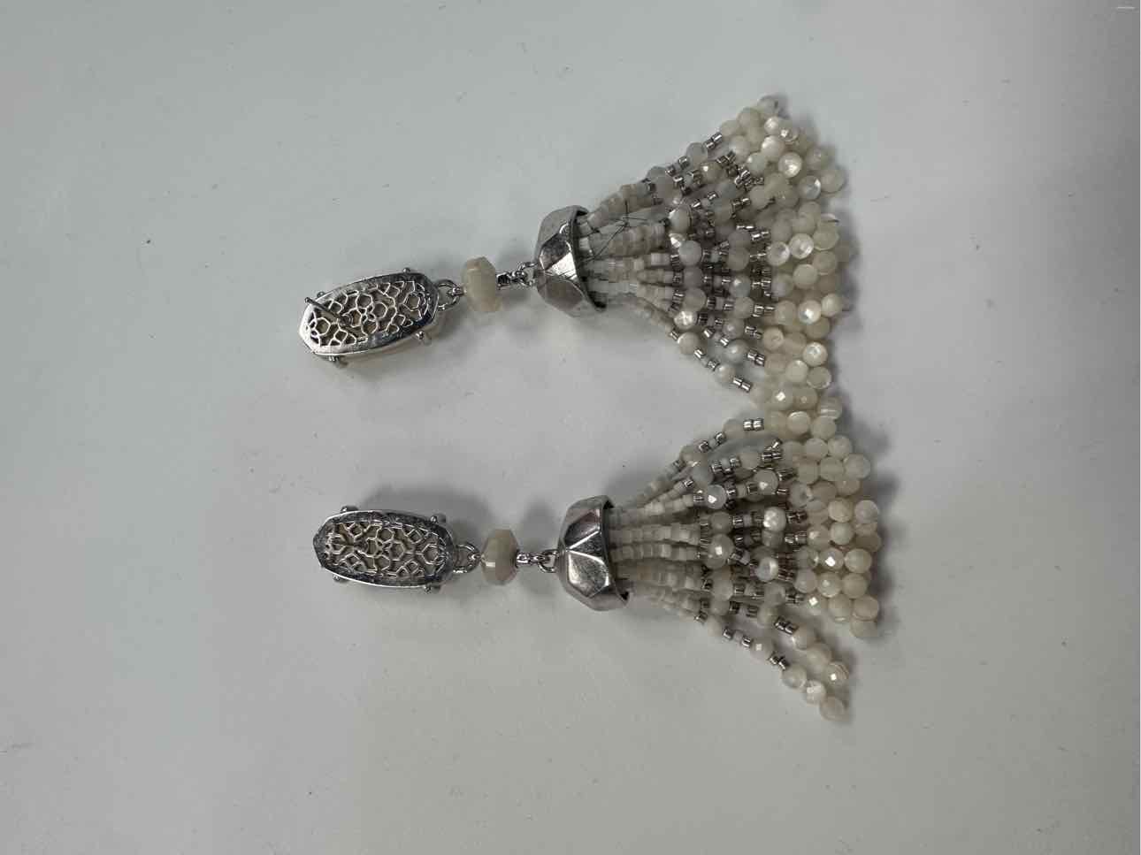 Kendra Scott Dove Ivory Mother of Pearl Silver-Plated Beaded Tassle Earring
