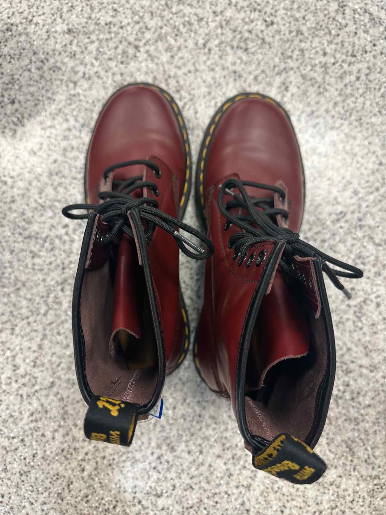 Dr. Martens Size 8 1460 Cherry Red Leather Lace Up 8-Eye Boots