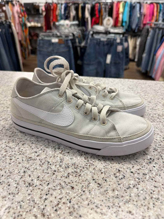 Nike Size 7 Light Bone Women's Court Legacy Canvas Sneakers