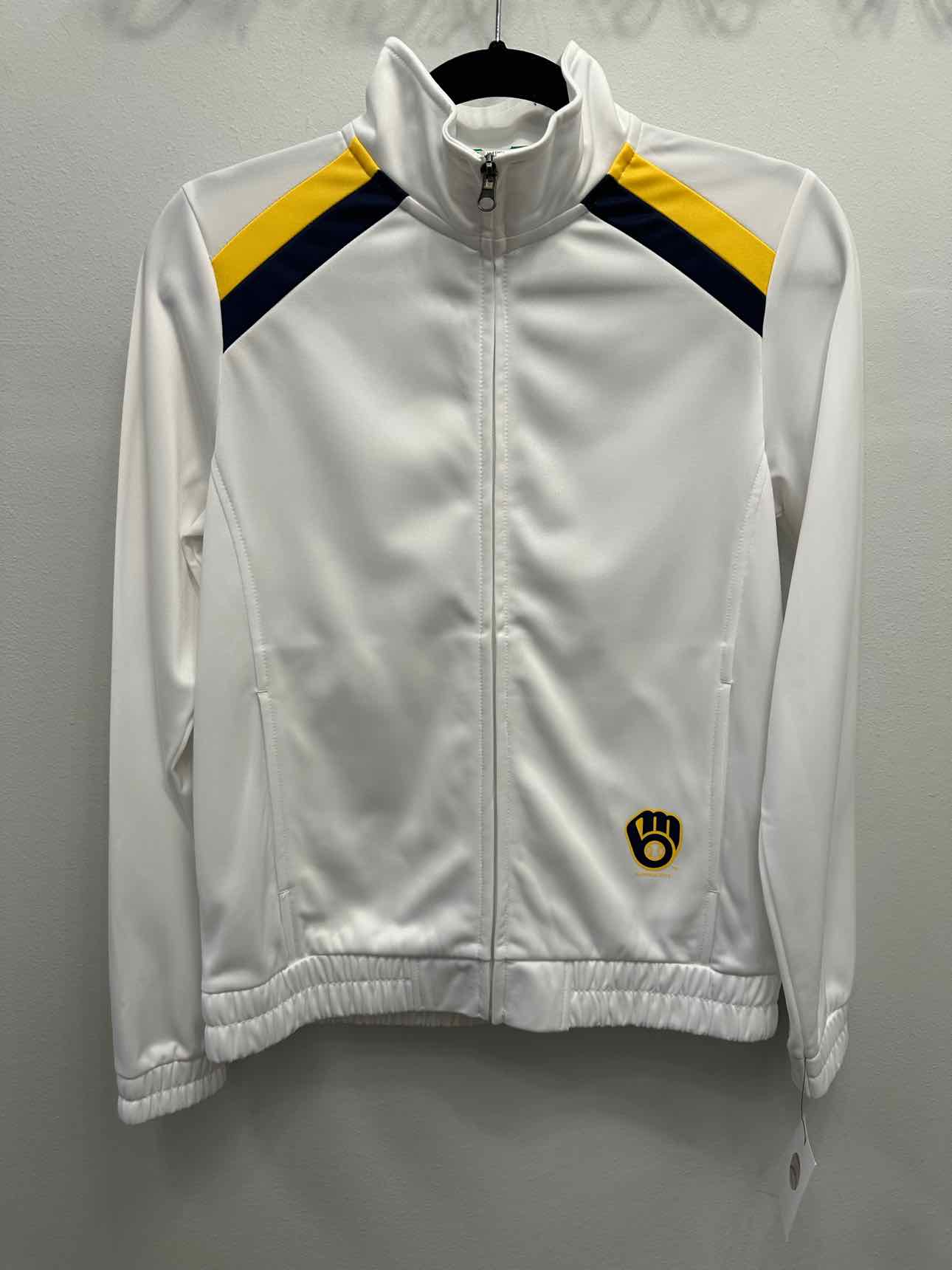 Brewers NEW NWT Lightweight Zip Up Mock Neck Size Small White Jacket