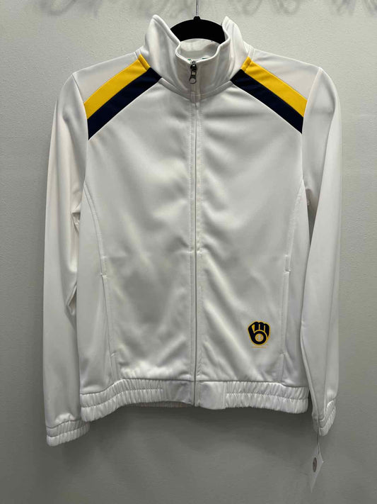 Brewers NEW NWT Lightweight Zip Up Mock Neck Size Small White Jacket