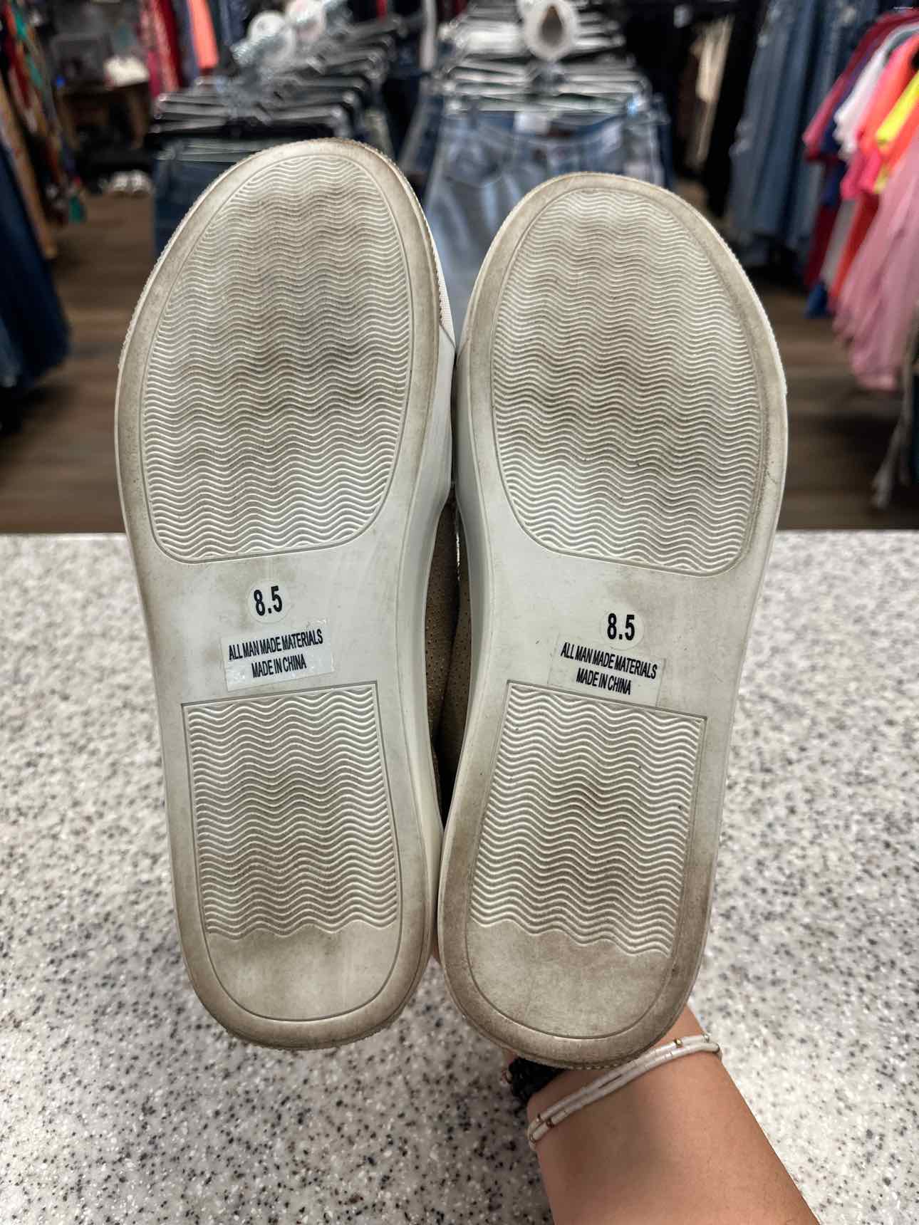 Report Size 8.5 'Alexa' lazercut design slip on sneakers Tan Shoes