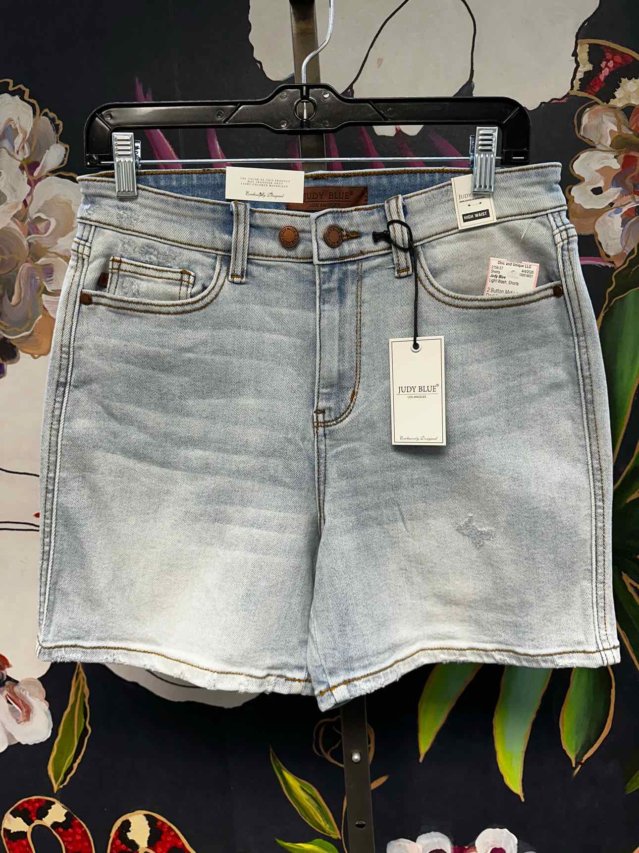 Judy Blue Jeans Double Button Mid-Length Dad Shorts