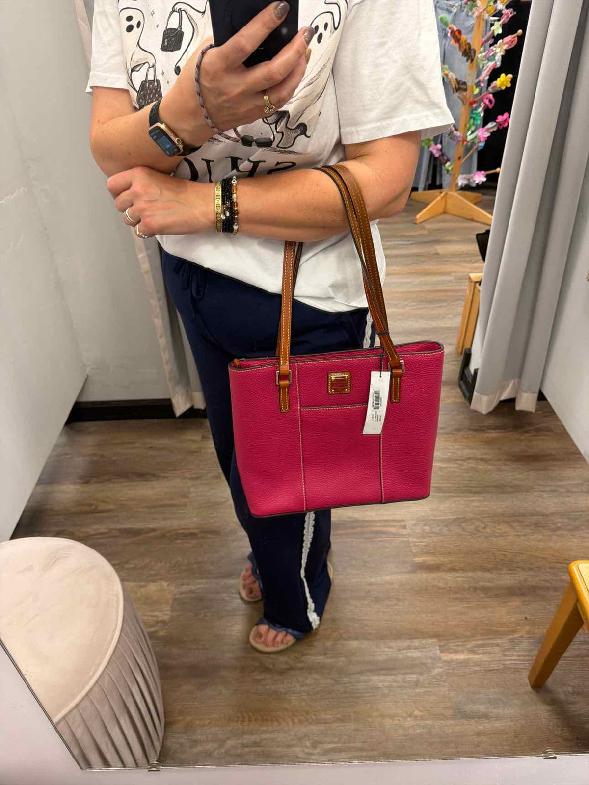 Dooney & Bourke Pebble Grain Leather Strawberry Pink Lexington Tote NWT