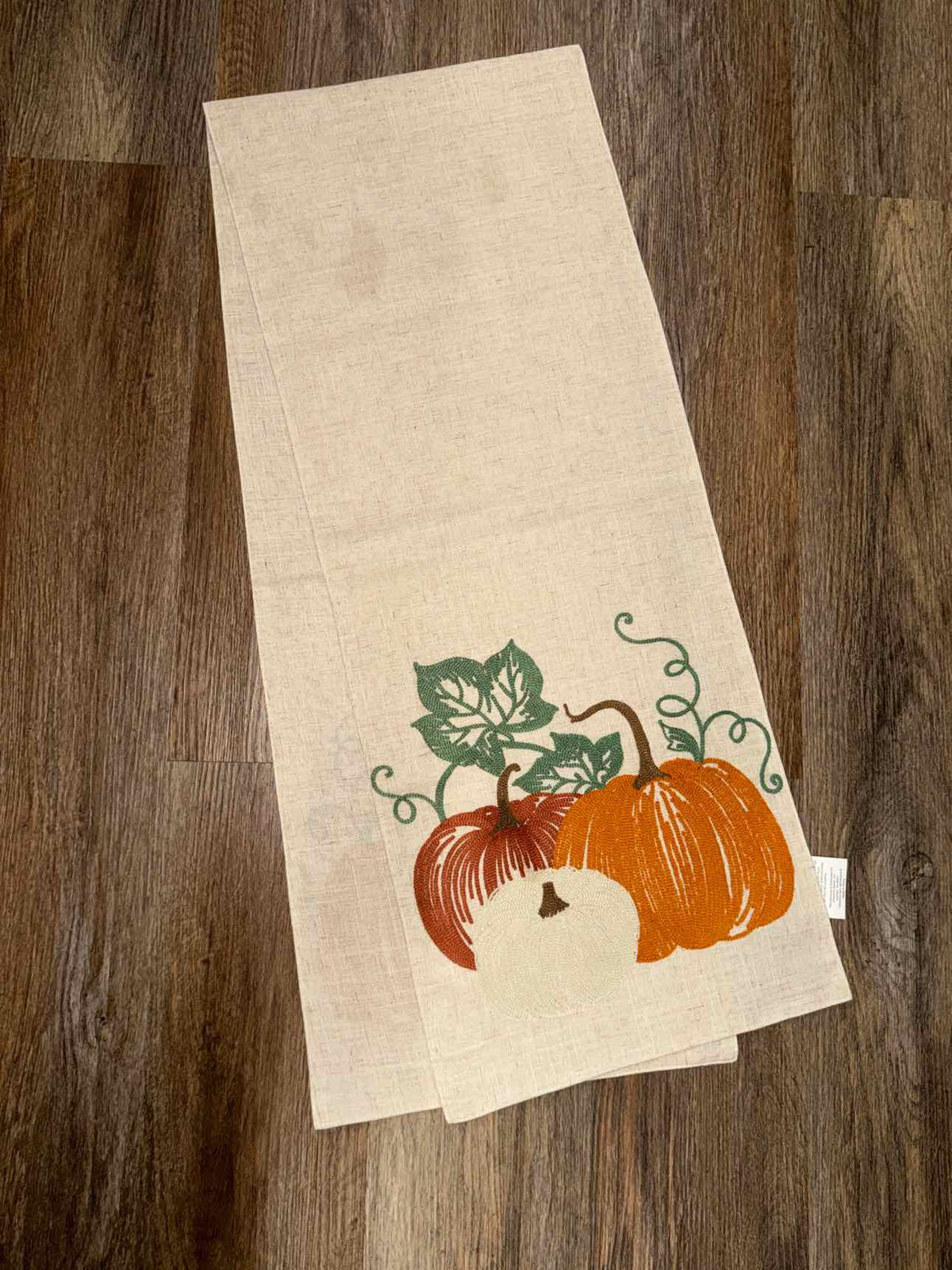 Give Thanks Pumpkin Fall Harvest Cross Stitch Table Runner Household