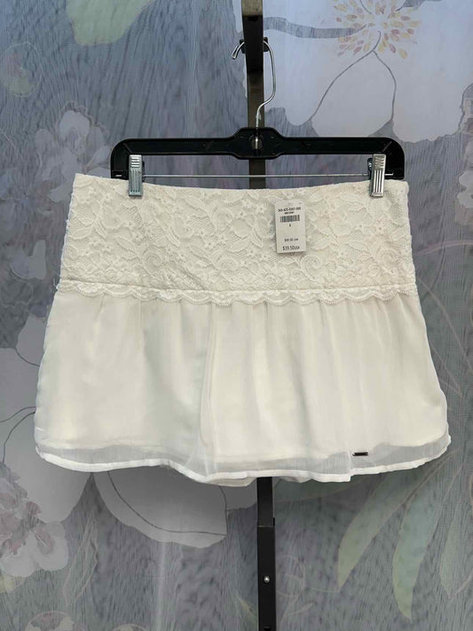 Hollister Size 9 Lace Overlay Mini White Skirt NEW NWT