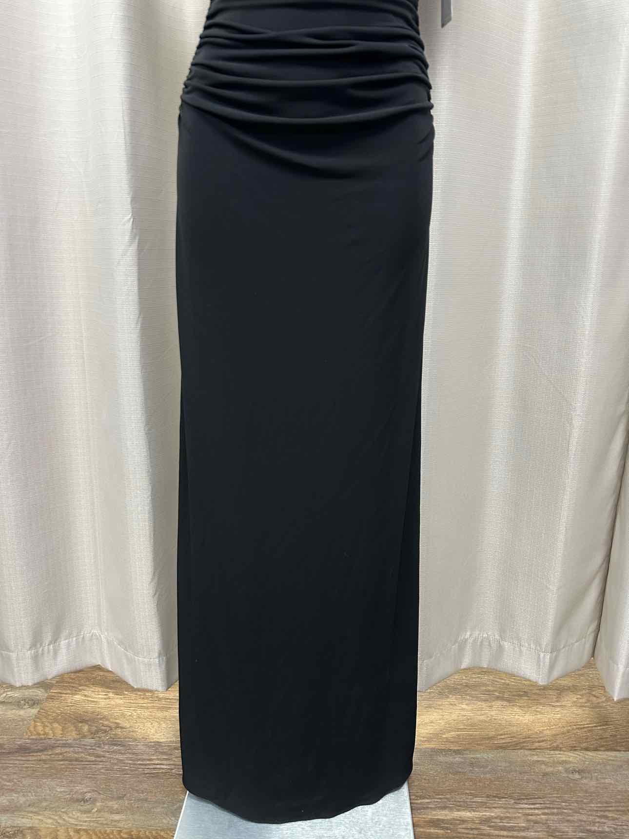 Laundry NEW NWT Ruched Bodycon Floor Length Maxi Gown Size 8 Black Dress