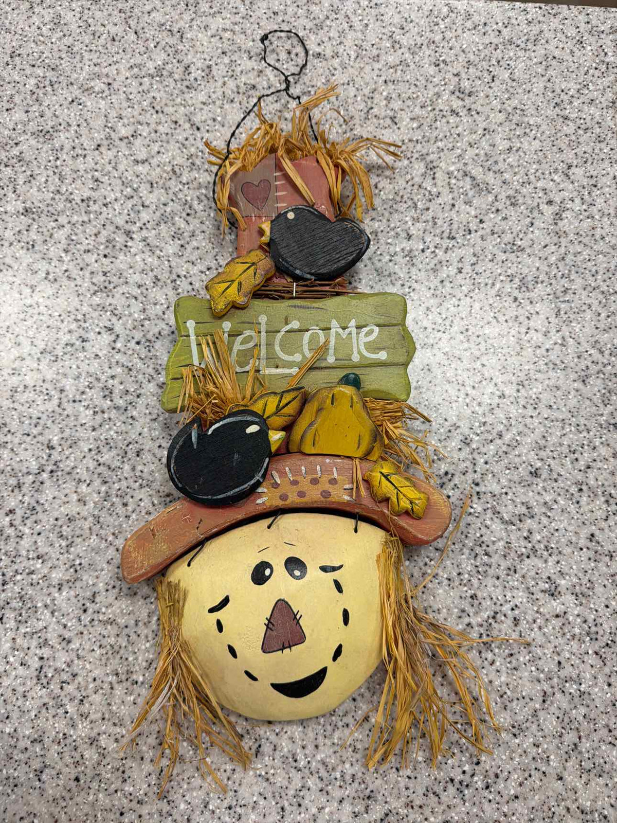 Scarecrow Fall Wood Wall Plaque Household