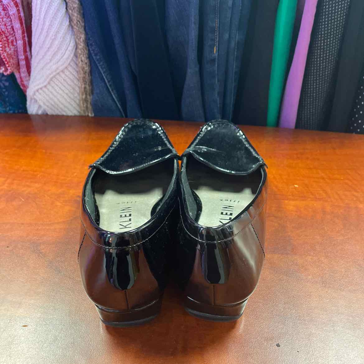 Anne Klein Gloss-Finished iFlex Black Patent Loafers Size 8 1/2