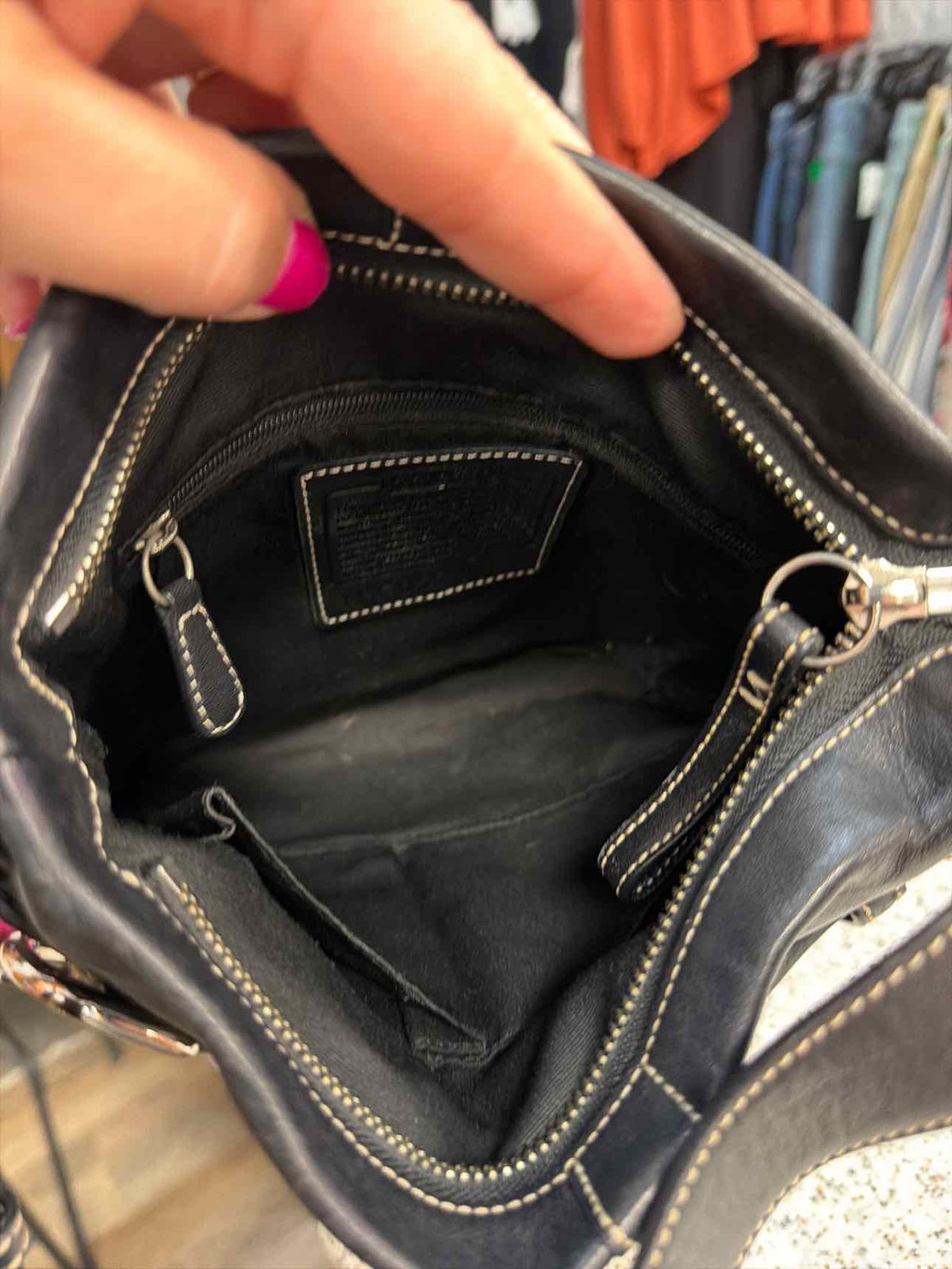 Coach Vintage Soho Slim Black Leather Shoulder Bag Handbags