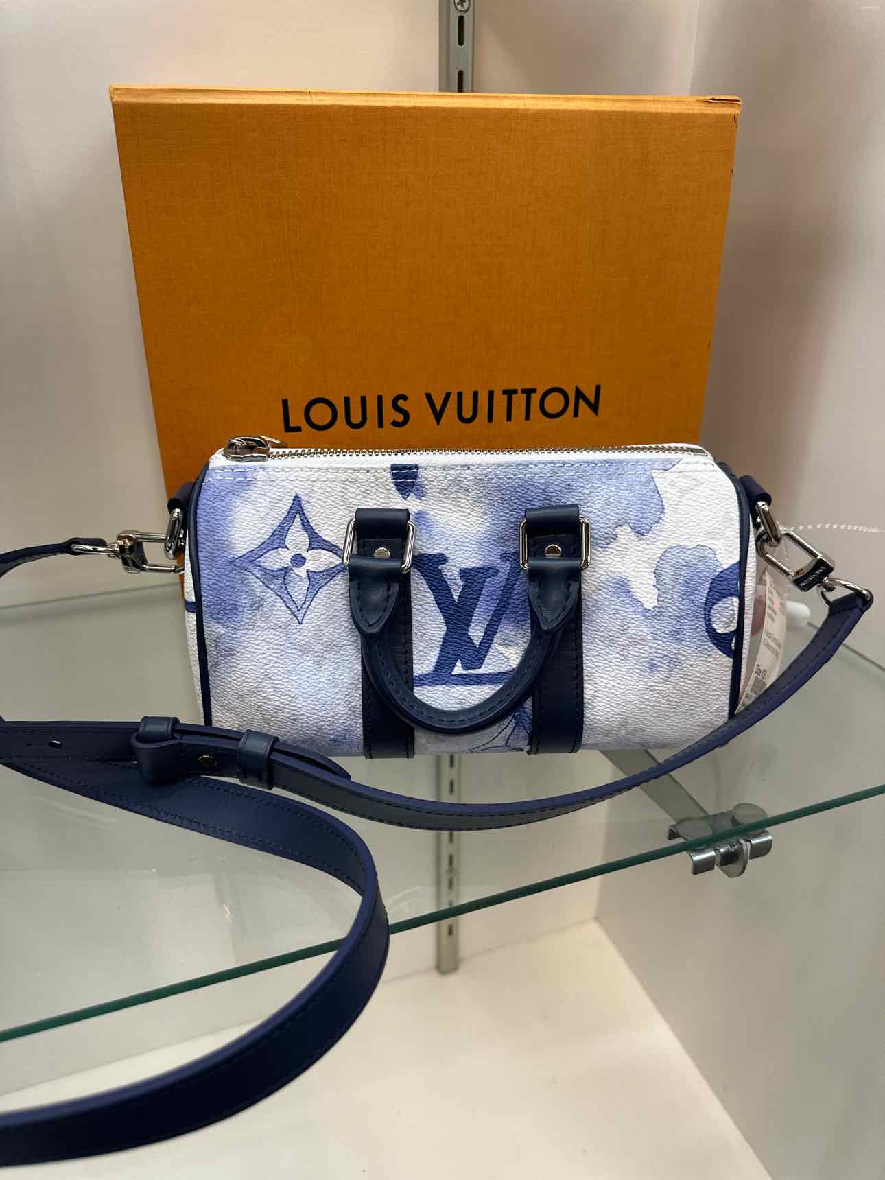 Louis Vuitton Blue Watercolor Mini XS Keepall Bandouliere Handbag with Strap