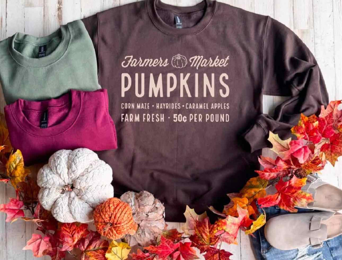 Farmer's Market Unisex Long Sleeve Fall Harvest Sweatshirt