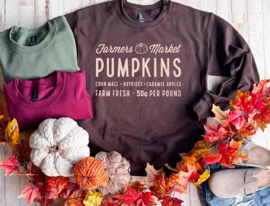 Farmer's Market Unisex Long Sleeve Fall Harvest Sweatshirt