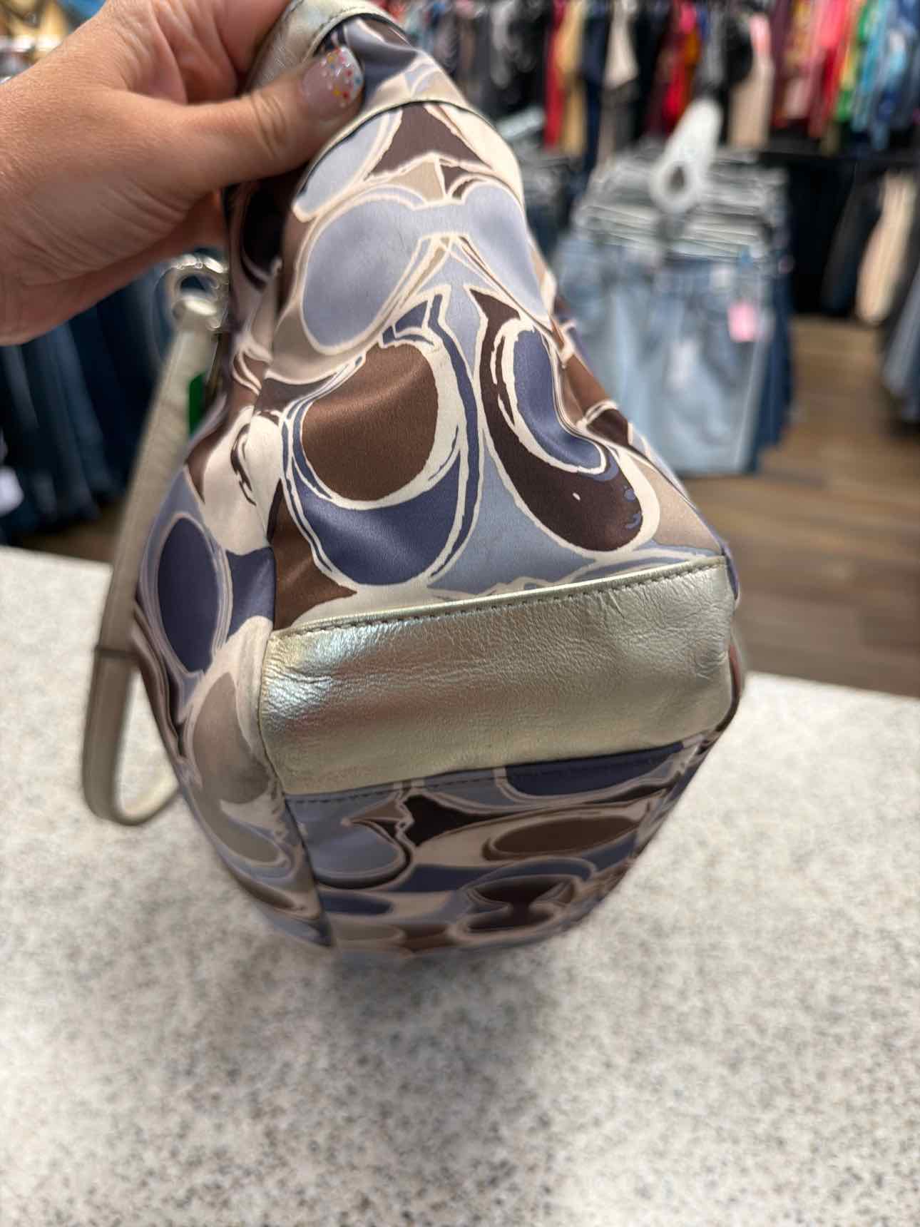 Coach Signature Gallery Scarf Print Satin Tote Shoulder Bag Handbags
