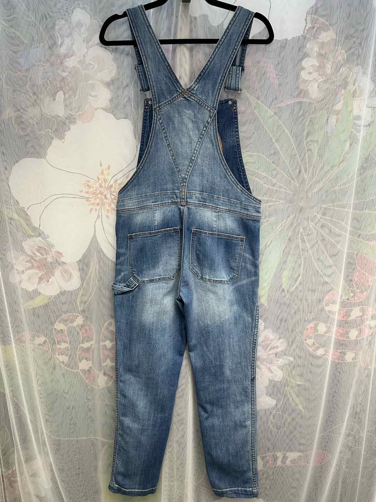 Free People Distressed Button Fly Utility Size 26 Denim Overalls