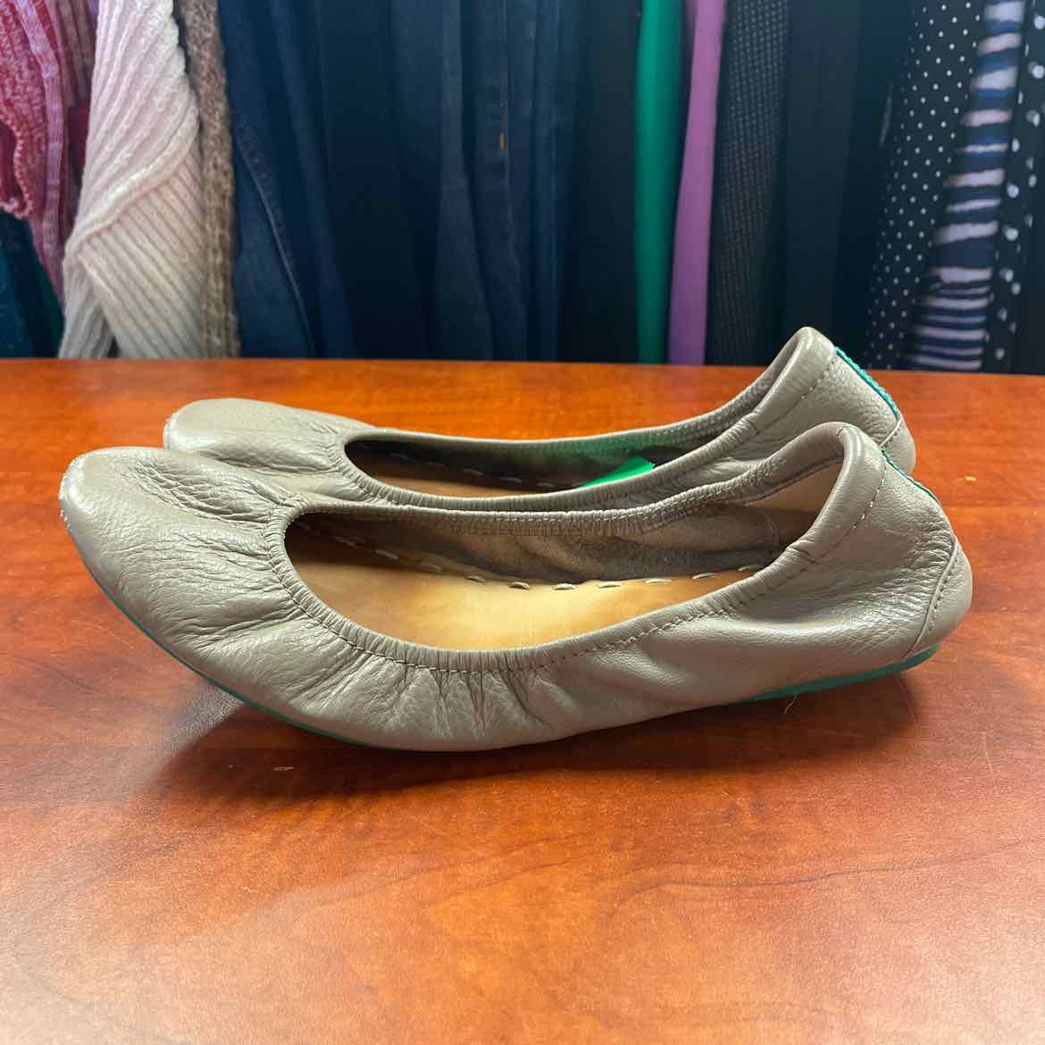 Tieks Taupe Leather Ballet Flats Size 7