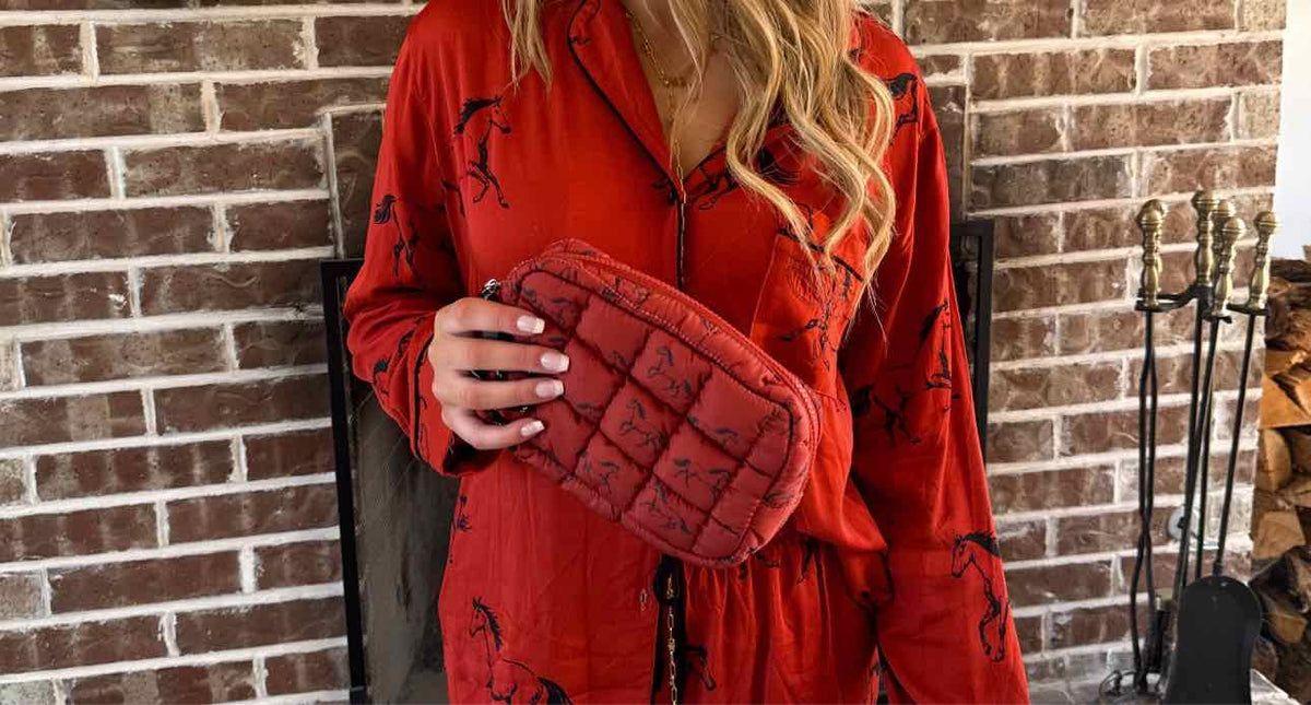 Western Mini Puff Clutch Zip Pouch