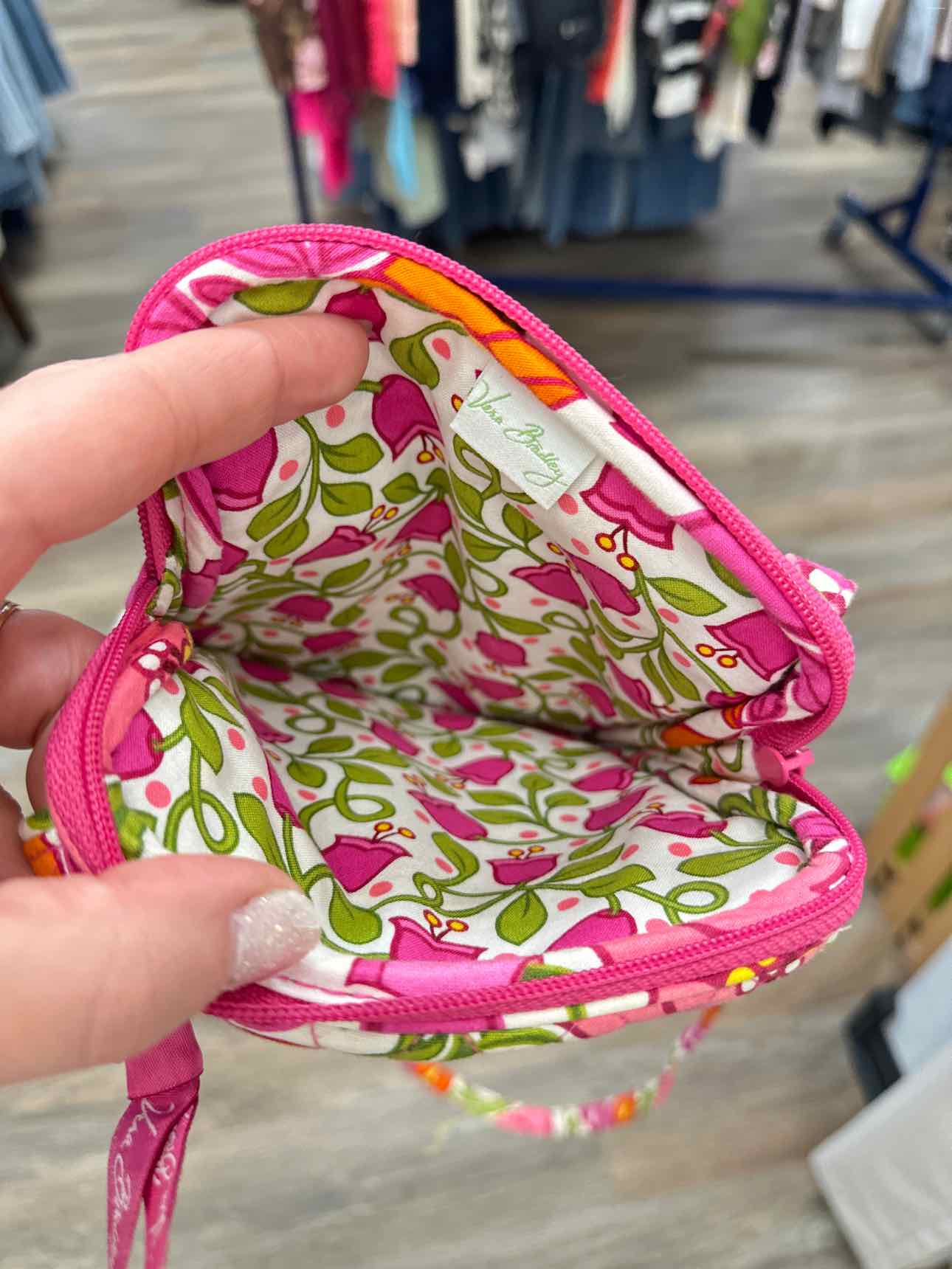 Vera Bradley Pink Lilli Bell Floral Slim Crossbody Handbags