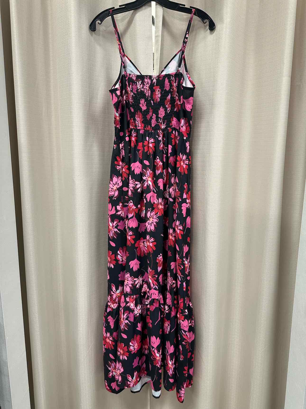 GRACE KARIN NEW NWT Floral Print Keyhole Maxi Size Large Pink/Black Dress
