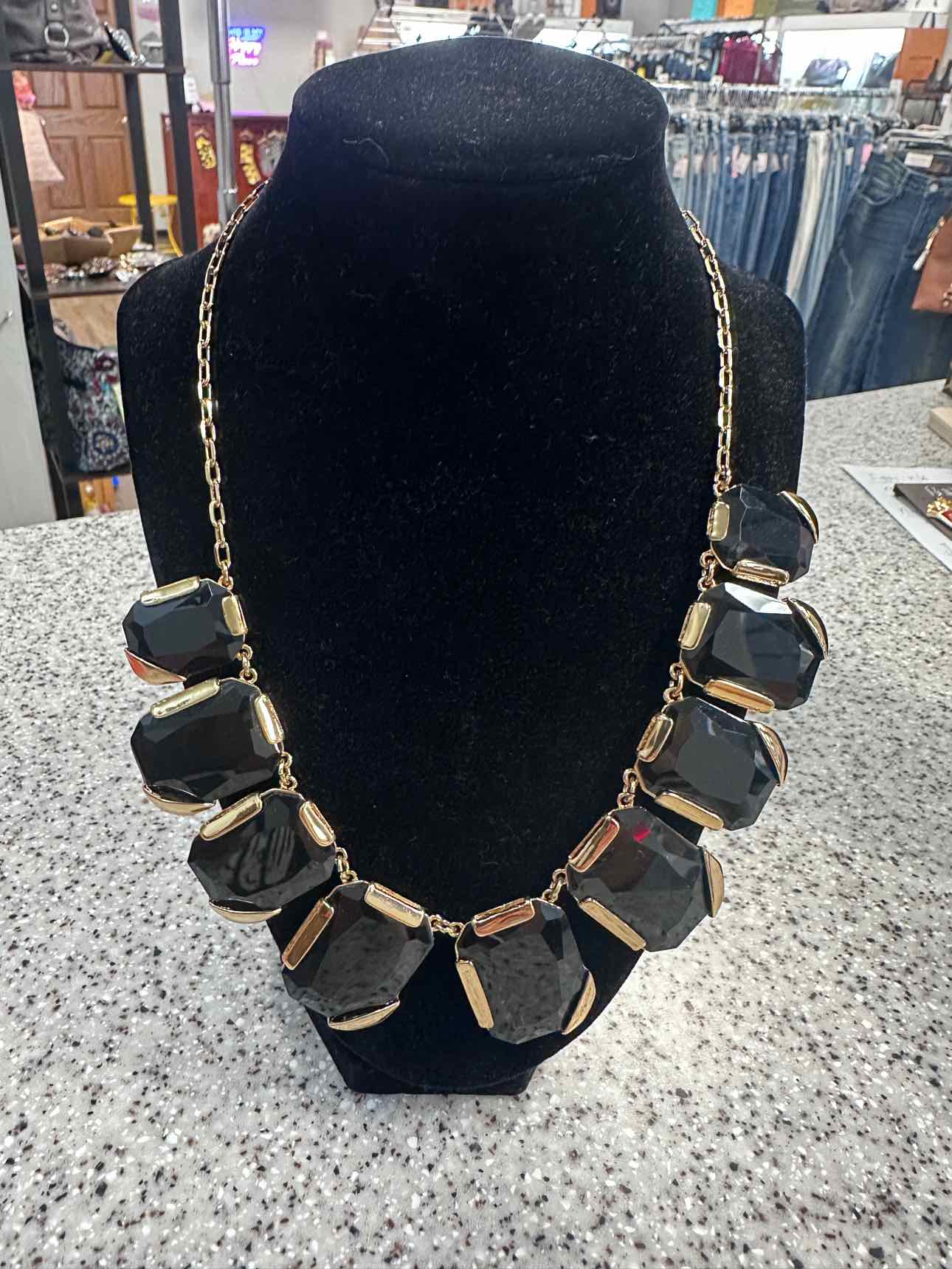 Kate Spade Stepping Stone Collar Black Onyx Gems Black Necklace NWT